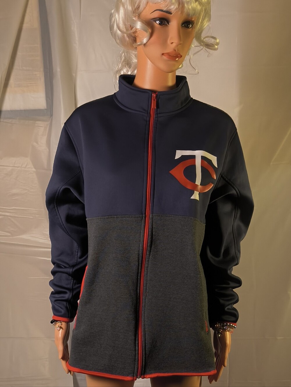Minnesota Twins MLB Genuine Merchandise Full Zip Jacket M Navy Gray